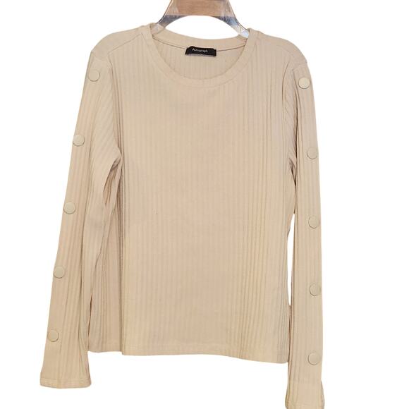 M & S Autograph Marks & Spencer Button Sleeve Ribbed Pullover Sweater Size 10 - Picture 1 of 13